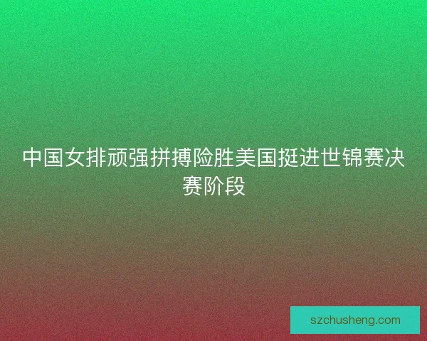 中国女排顽强拼搏险胜美国挺进世锦赛决赛阶段