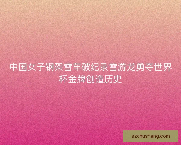 中国女子钢架雪车破纪录雪游龙勇夺世界杯金牌创造历史