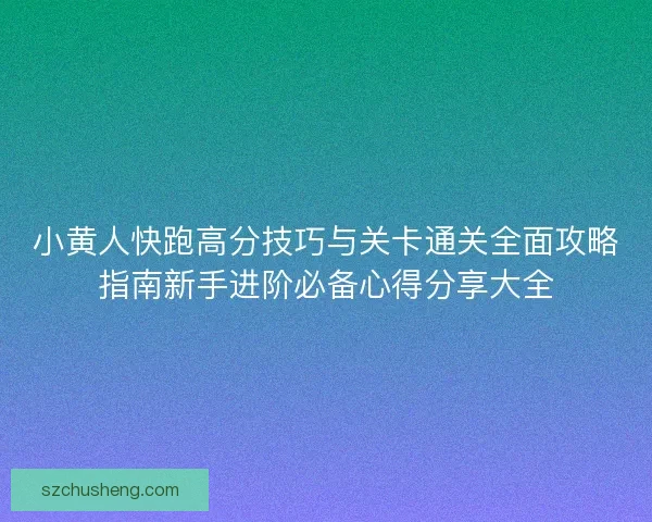 小黄人快跑高分技巧与关卡通关全面攻略指南新手进阶必备心得分享大全