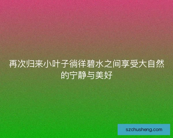再次归来小叶子徜徉碧水之间享受大自然的宁静与美好