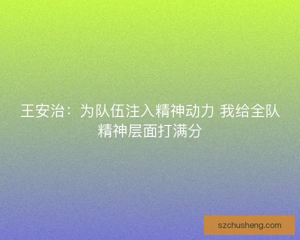 王安治：为队伍注入精神动力 我给全队精神层面打满分