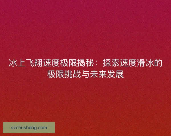 冰上飞翔速度极限揭秘：探索速度滑冰的极限挑战与未来发展