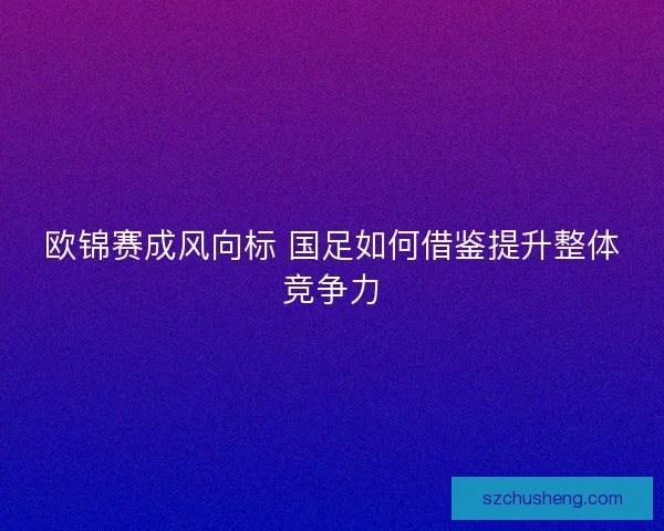 欧锦赛成风向标 国足如何借鉴提升整体竞争力